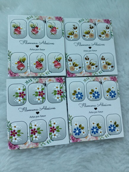 Kit, Adesivos, Unhas Naturais.