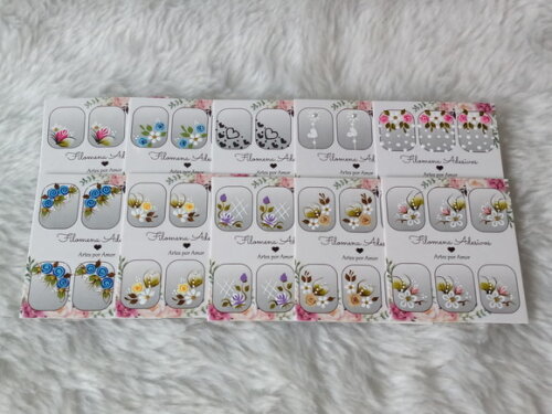 Kit, Adesivos, Unhas Naturais.