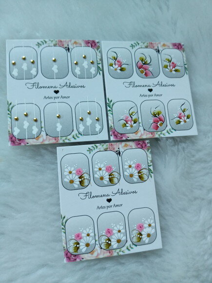 Kit, Adesivos, Unhas Naturais.