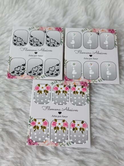 Kit, Adesivos, Unhas Naturais.
