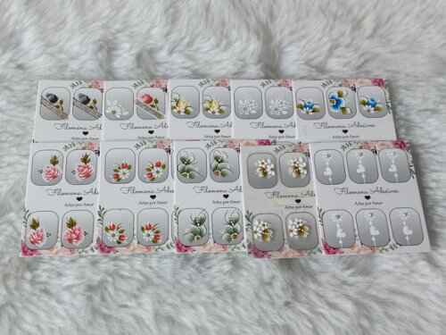 Kit, Adesivos, Unhas Naturais.