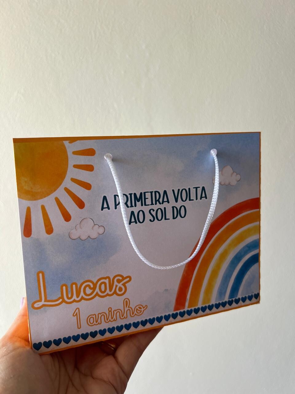 15 Sacolinhas Personalizada Primeira Volta ao Sol Menino