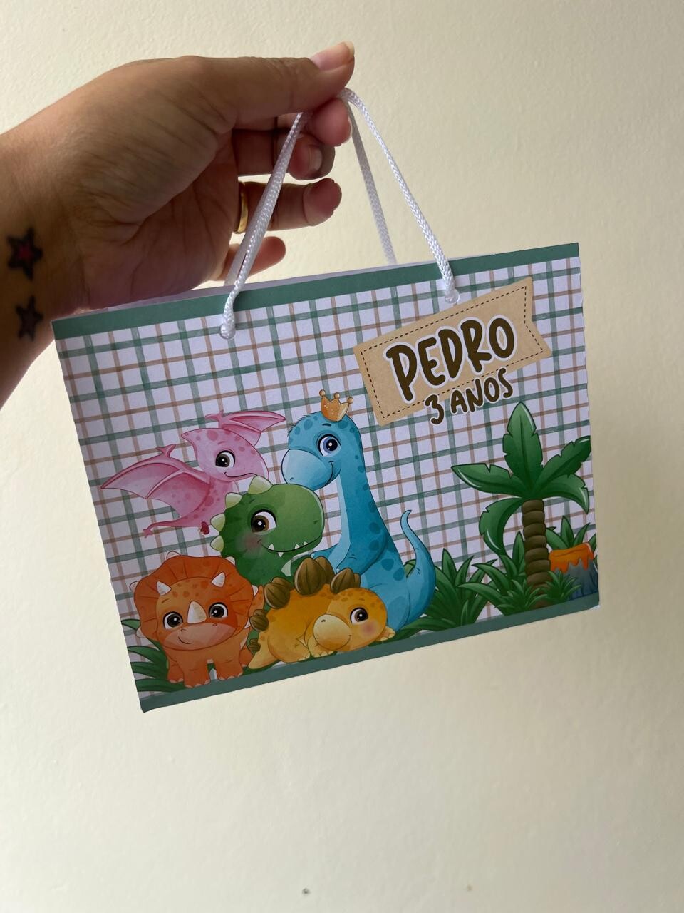15 Sacolinhas Personalizada Dino Baby Dinossauro Baby