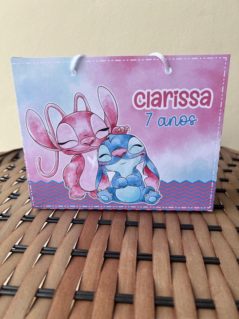 15 Sacolinhas Personalizada Stitch Menina