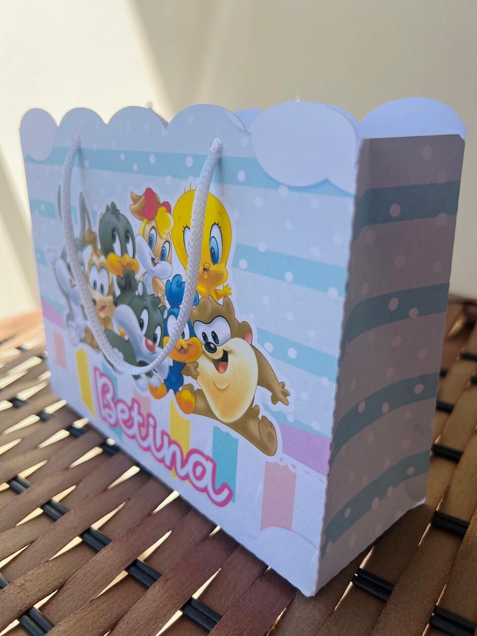 15 Sacolinhas Personalizada Baby Looney Tunes Menina