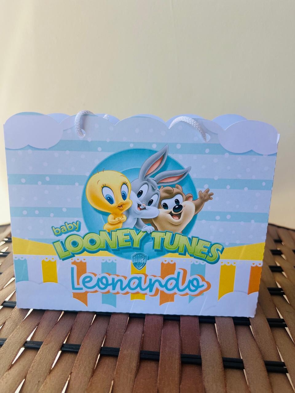 15 Sacolinhas Personalizada Baby Looney Tunes Menino
