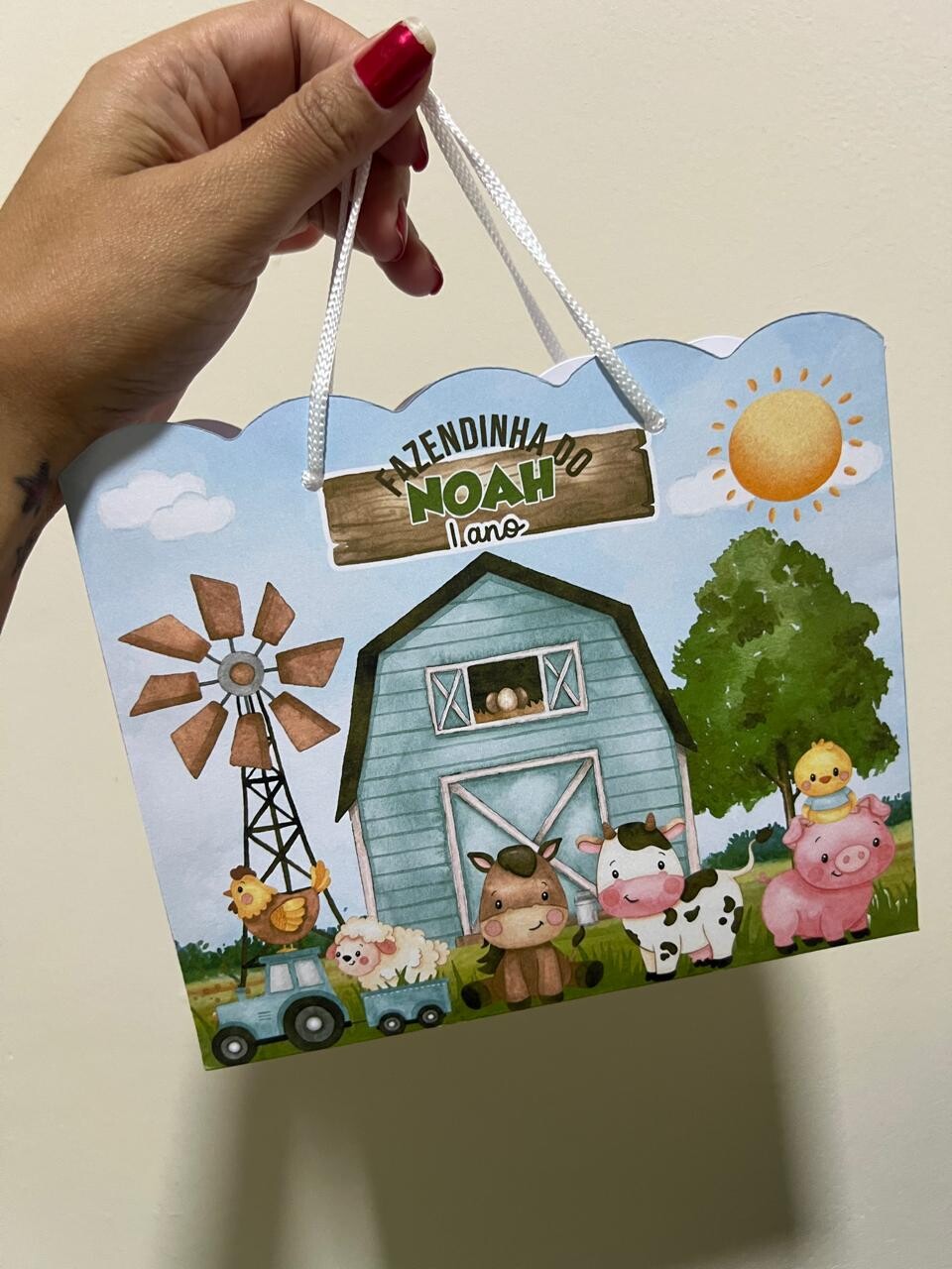 15 Sacolinhas Personalizadas Fazendinha Menino - lembrancinhas fa