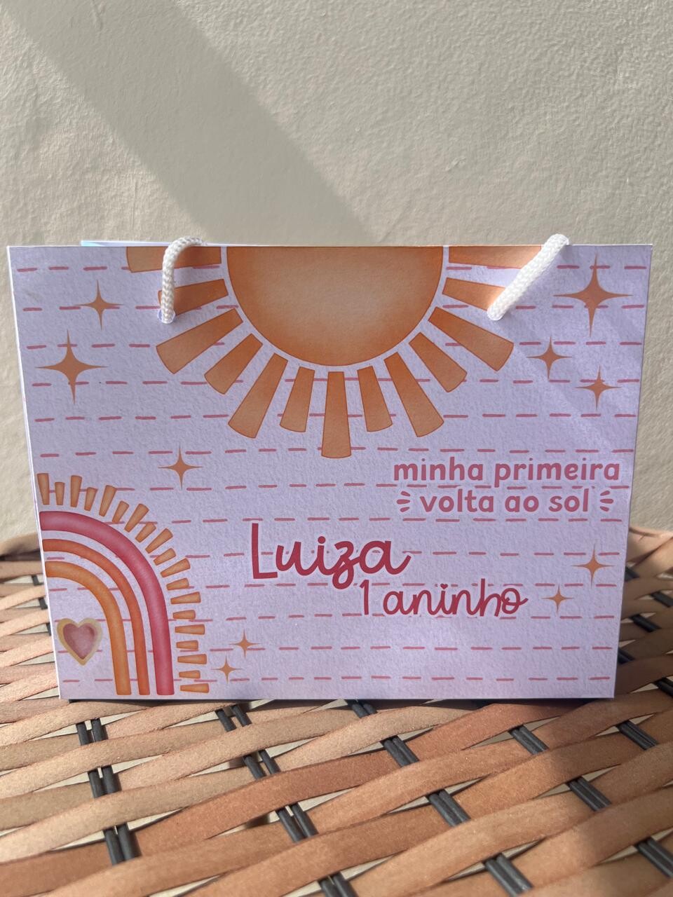 15 Sacolinhas Personalizada Primeira Volta ao Sol Menino
