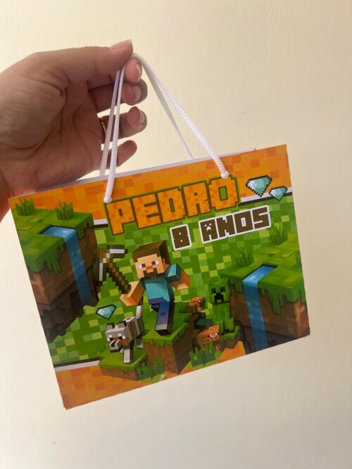 15 Sacolinhas Personalizada Minecraft