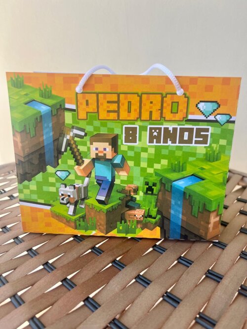 15 Sacolinhas Personalizada Minecraft