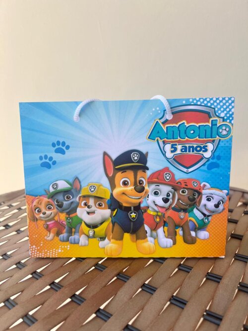 15 Sacolinhas Personalizada Patrulha Canina