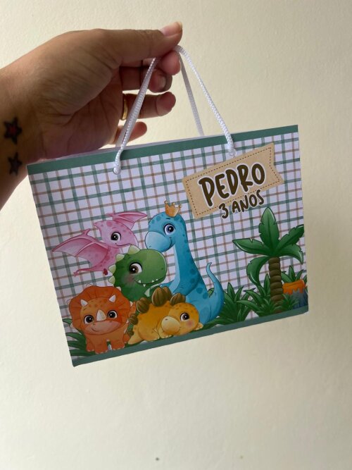 15 Sacolinhas Personalizada Dino Baby Dinossauro Baby
