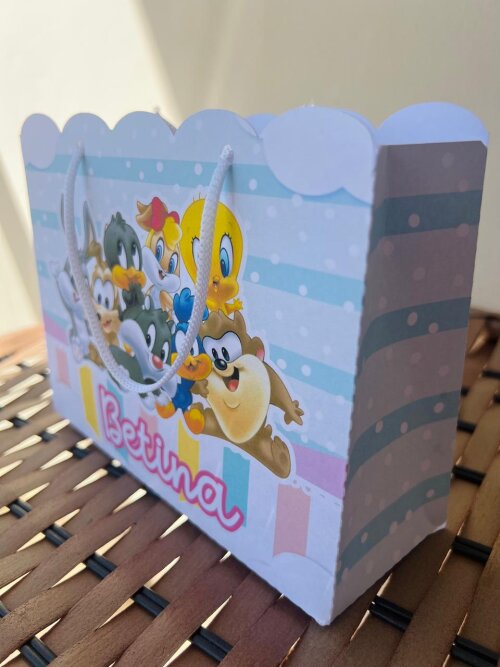 15 Sacolinhas Personalizada Baby Looney Tunes Menina