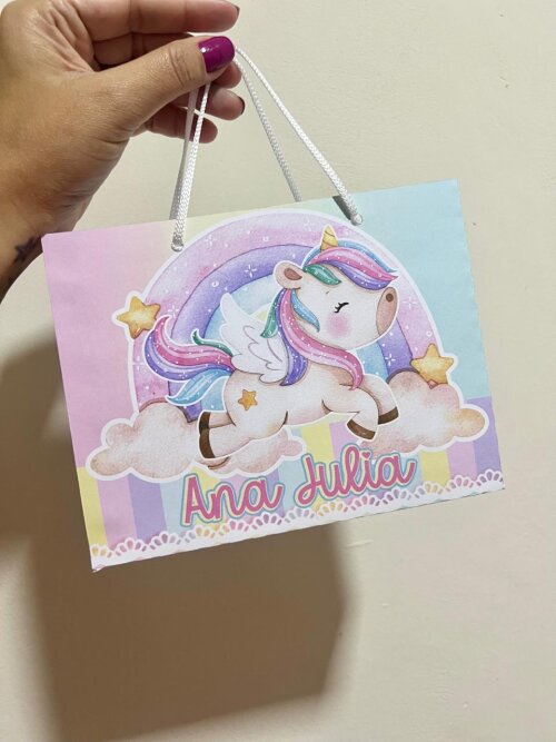 15 Sacolinhas Personalizada Unicórnio