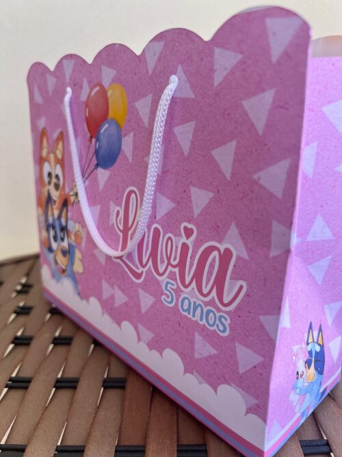 15 Sacolinhas Personalizada Sacolinha BLUEY Bluey e Bingo Menina