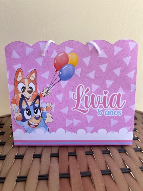 15 Sacolinhas Personalizada Sacolinha BLUEY Bluey e Bingo Menina