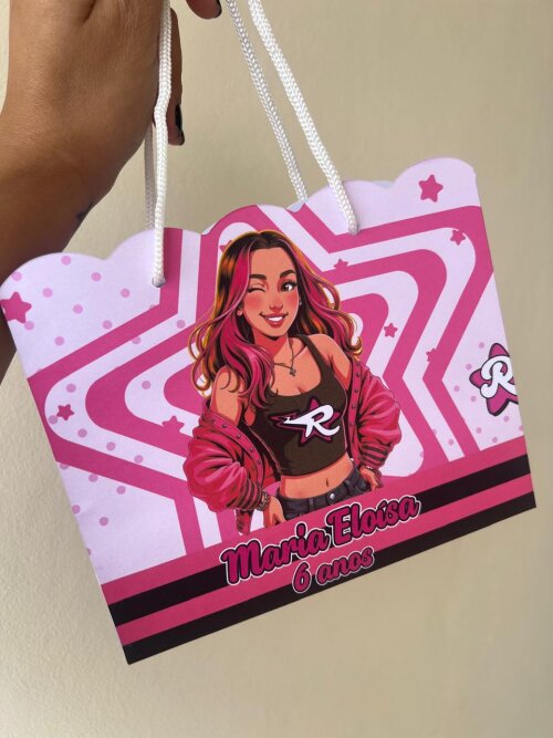 15 Sacolinhas Personalizada Emilly Vick - Emilly Vick Rosa