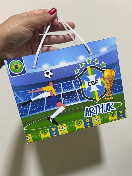 15 Sacolinhas Personalizada Brasil - Sacolinha Copa do Mundo - Sacolinha Futebol