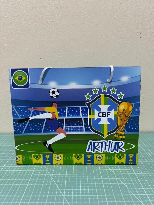 15 Sacolinhas Personalizada Brasil - Sacolinha Copa do Mundo - Sa