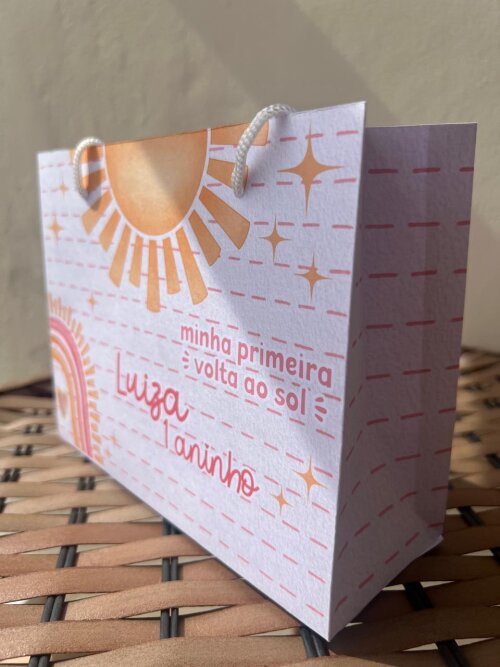 15 Sacolinhas Personalizada Primeira Volta ao Sol Menino