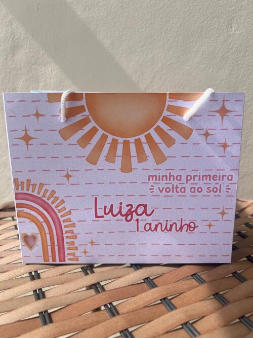 15 Sacolinhas Personalizada Primeira Volta ao Sol Menino