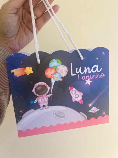 Sacolinhas Personalizada Astronauta Menina - Astronauta