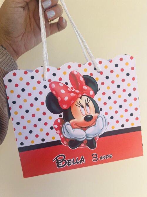 Sacolinhas Personalizada Minnie - Lembrancinhas Minnie Vermelha
