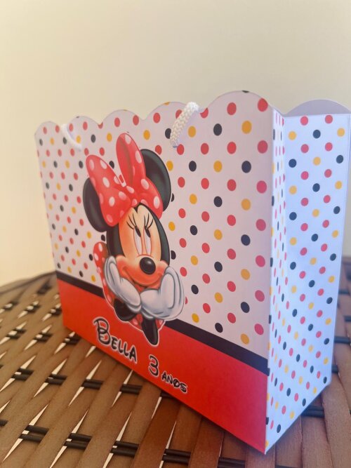 Sacolinhas Personalizada Minnie - Lembrancinhas Minnie Vermelha