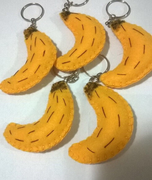 Chaveiro de Feltro - Banana