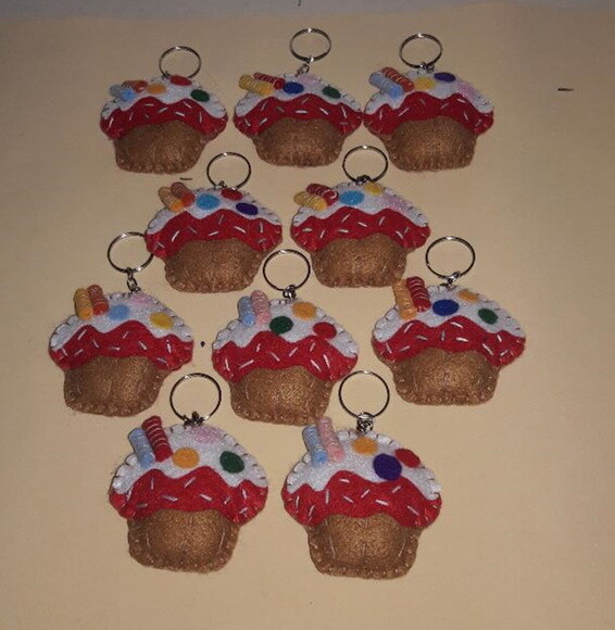 Chaveiro de Feltro - Cup Cake