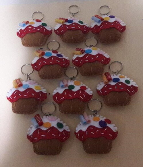 Chaveiro de Feltro - Cup Cake