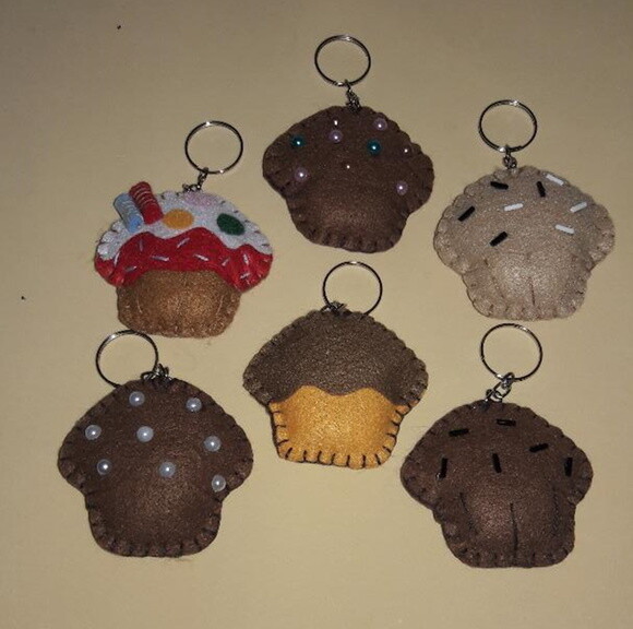 Chaveiro de Feltro - Cup Cake