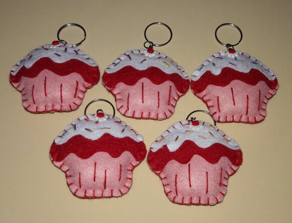 Chaveiro de Feltro - Cup Cake