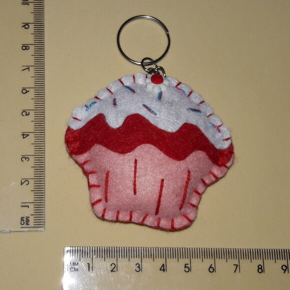 Chaveiro de Feltro - Cup Cake