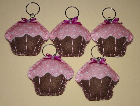 Chaveiro de Feltro - Cup Cake