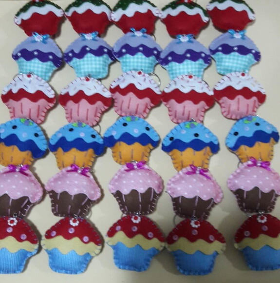 Chaveiro de Feltro - Cup Cake