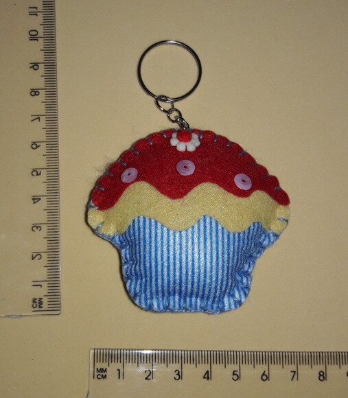 Chaveiro de Feltro - Cup Cake