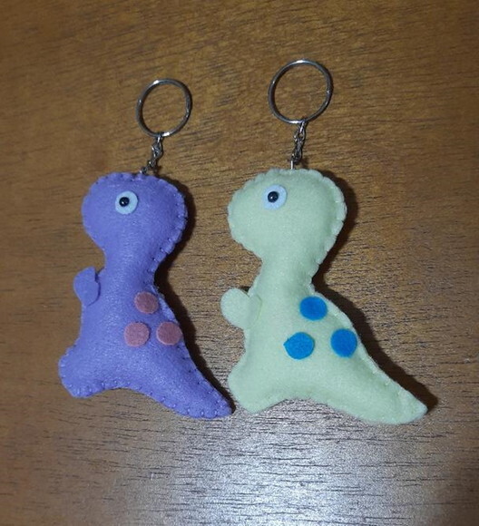 Chaveiro de Feltro - Dinossauro