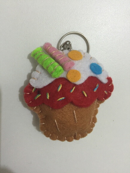 Chaveiro de Feltro - Cup Cake