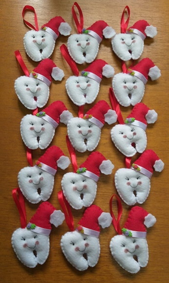 Chaveiro de Feltro - Dente de Natal