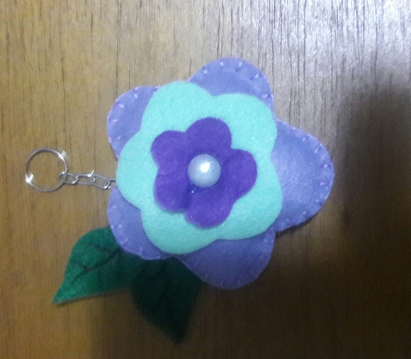 Chaveiro de Feltro - Flor