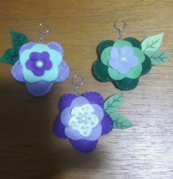 Chaveiro de Feltro - Flor
