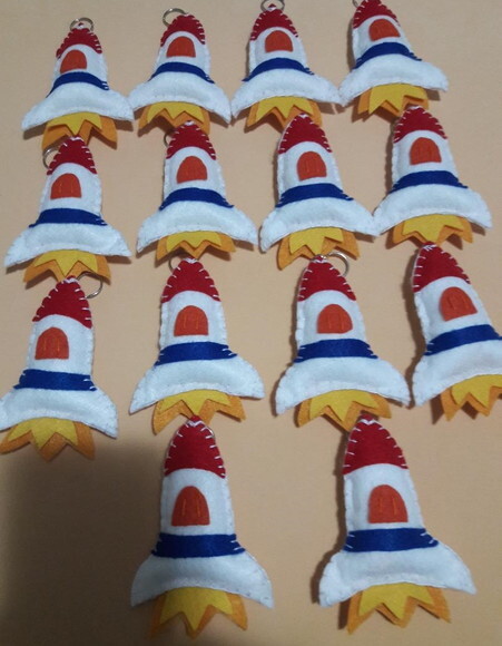 Chaveiro de Feltro - Foguete