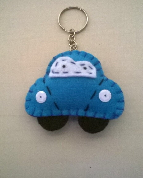 Chaveiro de Feltro - Fusca