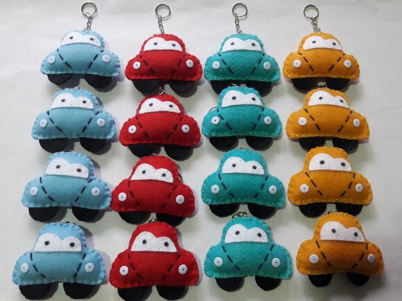 Chaveiro de Feltro - Fusca