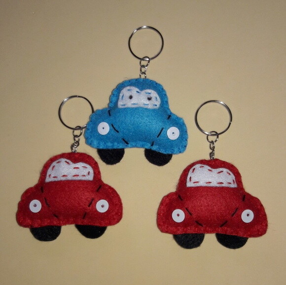Chaveiro de Feltro - Fusca