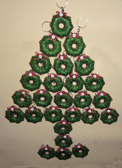 Chaveiro de Feltro - Guirlanda de Natal