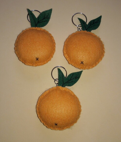 Chaveiro de Feltro - Laranja