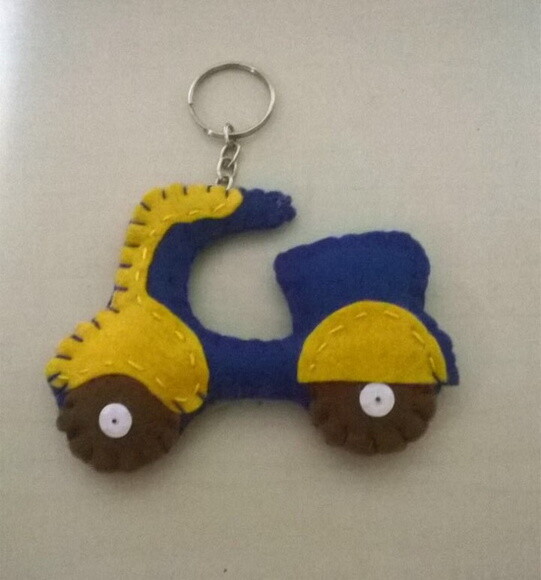 Chaveiro de Feltro - Moto