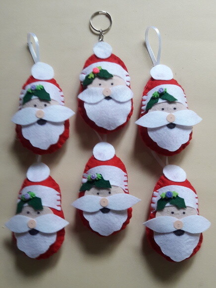 Chaveiro de Feltro - Papai Noel